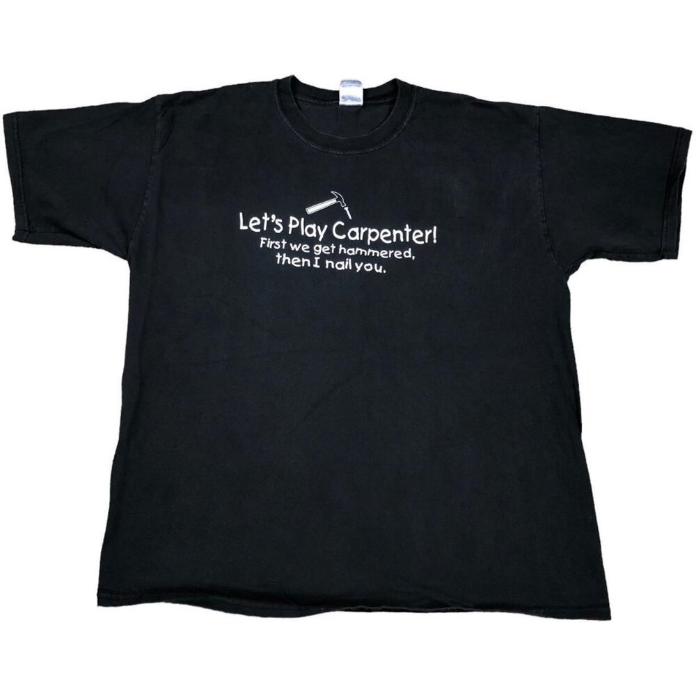 Y2K Gildan Motorcycle Biker Comedy Quote Double Sided Shirt Adult Size XL